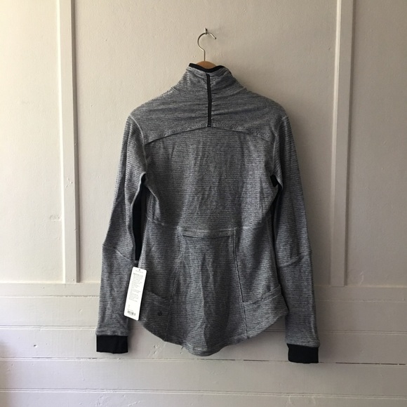 New NWT Lululemon Base Runner 1/2 Zip Mini Check Pique Black/White Gray Grey 10 - Picture 4 of 8